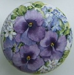 CERAMIC CABINET KNOB  PANSY 