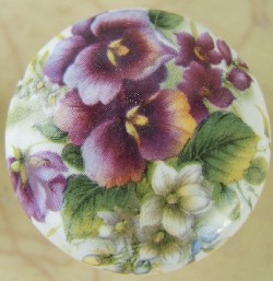 CERAMIC CABINET KNOB  PANSY  6830