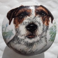 ceramic cabinet knob jack russell terrier