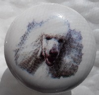 ceramic cabinet knob white poodle