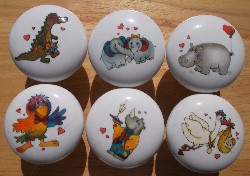 Cabinet knobs w/6 Cute Animal
