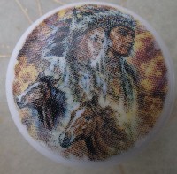Cabinet knob Indian Chief and Horses