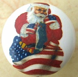 Cabinet knobs pulls santa and flag