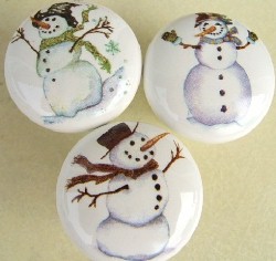 Cabinet knobs pulls snowmen