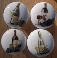 Cabinet Knob Wine Bottles &amp; Grapes